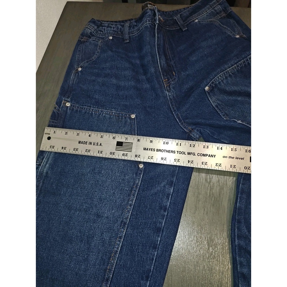 Monkey Ride Jeans Womens Size 9 Carpenter Utility Wide Leg Dark Wash Denim - Picture 6 of 13